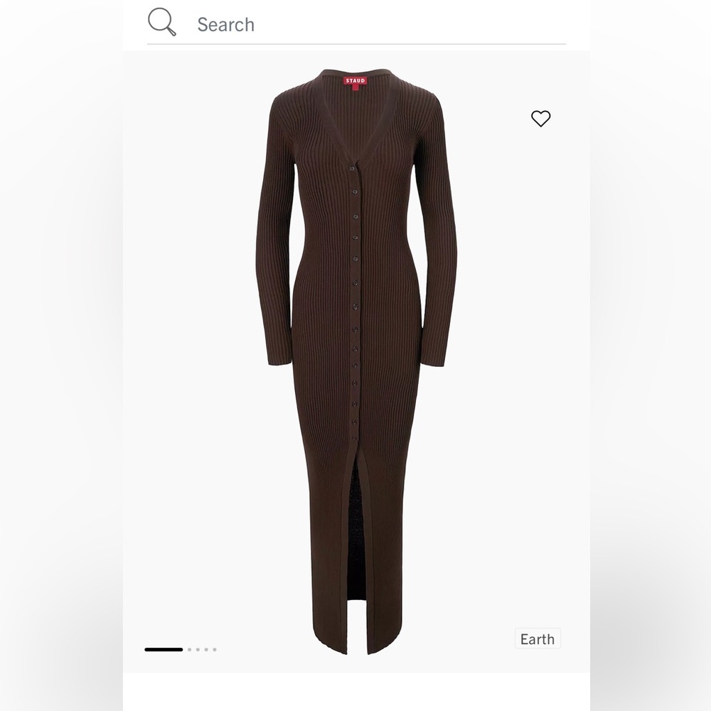 Staud Shoko Rib-Knit Long-Sleeve Maxi Dress